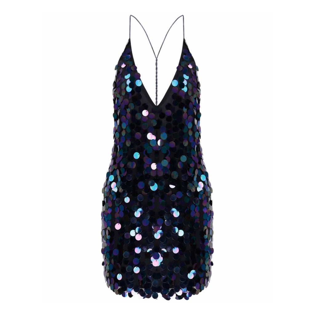 Vestido Feminino Curto Preto com Brilho Paetê GlowUP, vestido preto, vestido curto preto, vestido com brilho, vestido de festa com brilho, vestido de paetê, vestido de paetê - lojamillani