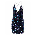 Vestido Feminino Curto Preto com Brilho Paetê GlowUP, vestido preto, vestido curto preto, vestido com brilho, vestido de festa com brilho, vestido de paetê, vestido de paetê - lojamillani