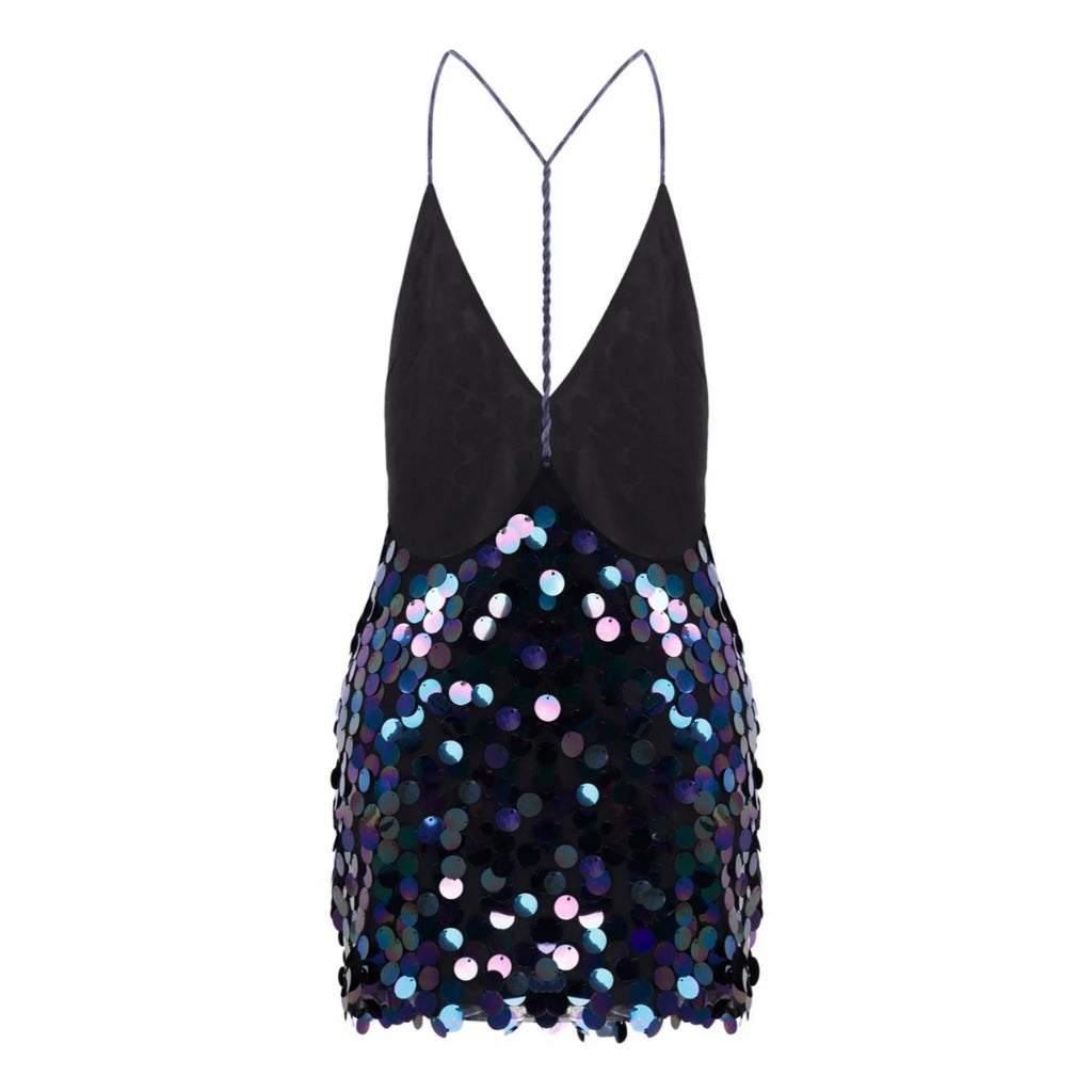 Vestido Feminino Curto Preto com Brilho Paetê GlowUP, vestido preto, vestido curto preto, vestido com brilho, vestido de festa com brilho, vestido de paetê, vestido de paetê - lojamillani