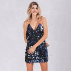 Vestido Feminino Curto Preto com Brilho Paetê GlowUP, vestido preto, vestido curto preto, vestido com brilho, vestido de festa com brilho, vestido de paetê, vestido de paetê - lojamillani