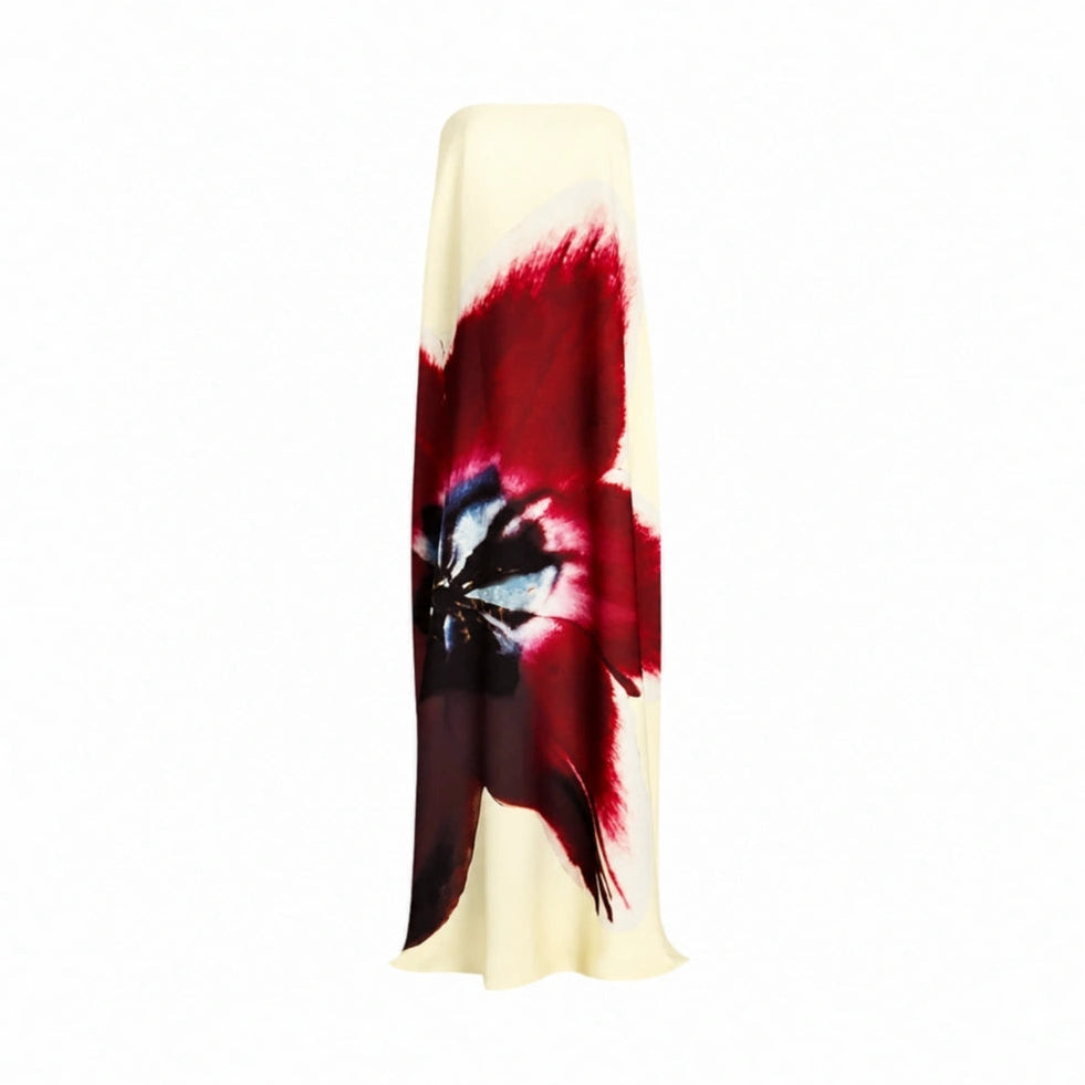 Vestido Feminino Longo Tomara Que Caia Flor do Verão, vestido sem alças, vestido longo branco tomara que caia, vestido festa tomara que caia longo, vestido tomara que caia, vestido branco - lojamillani