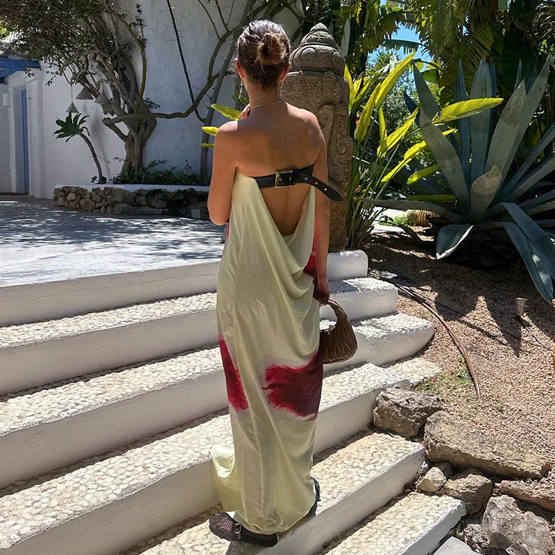 Vestido Feminino Longo Tomara Que Caia Flor do Verão, vestido sem alças, vestido longo branco tomara que caia, vestido festa tomara que caia longo, vestido tomara que caia, vestido branco - lojamillani