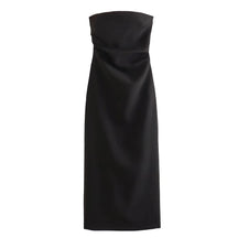 Vestido Feminino Midi Tubinho Tomara Que Caia Elise, vestido preto, vestido tomara que caia, vestido midi, vestido tubinho, vestido midi com fenda, vestido elegante - lojamillani