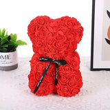 Ursinho de Rosas com Laço Decorativo Para Presente
